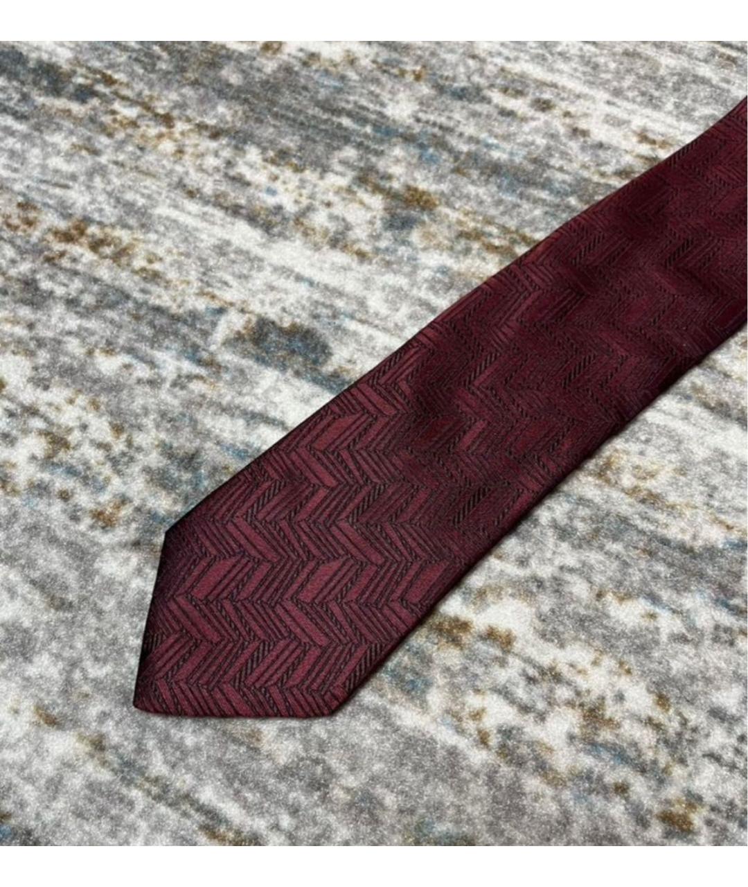 LANVIN Бордовый шелковый галстук, фото 2