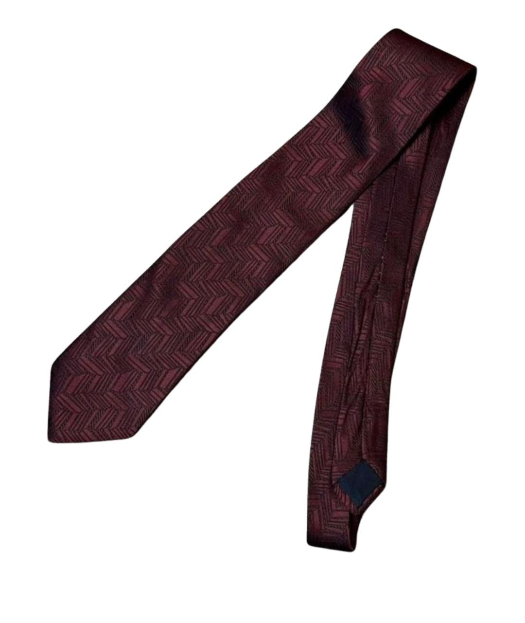 LANVIN Бордовый шелковый галстук, фото 1