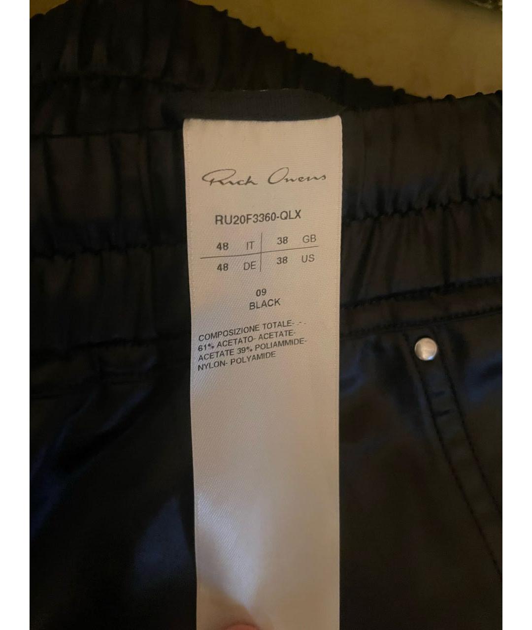 RICK OWENS Черные шелковые шорты, фото 4