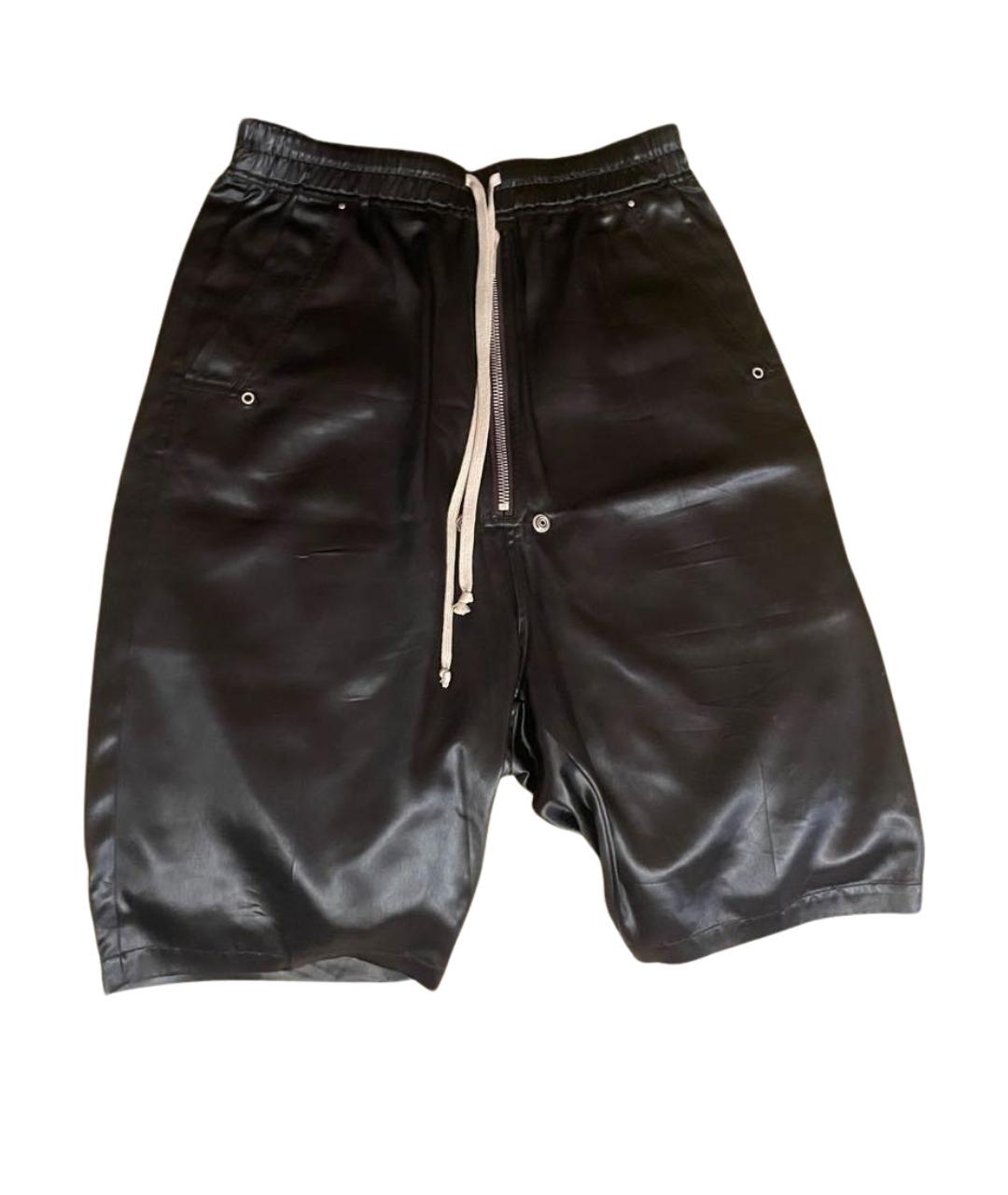 RICK OWENS Черные шелковые шорты, фото 1