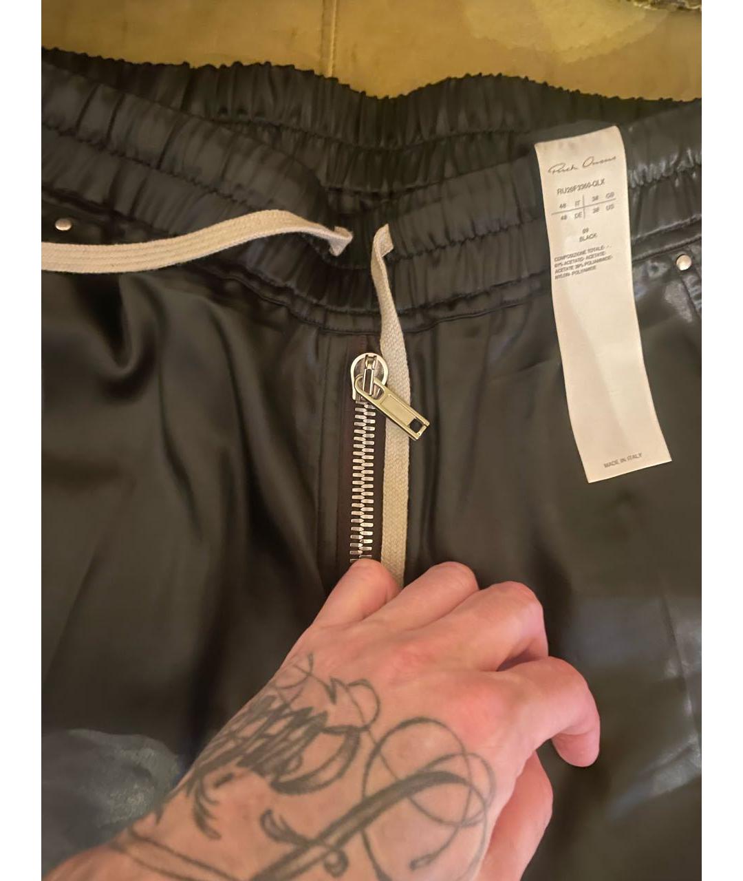 RICK OWENS Черные шелковые шорты, фото 3