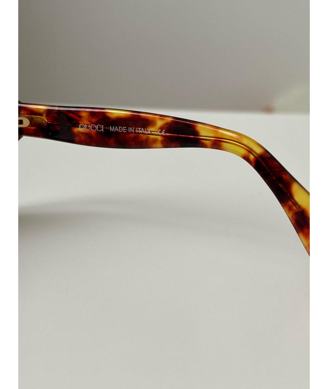 GUCCI Коричневые пластиковые солнцезащитные очки, фото 6