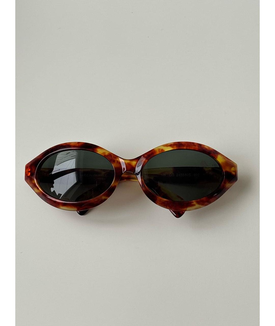 GUCCI Коричневые пластиковые солнцезащитные очки, фото 7