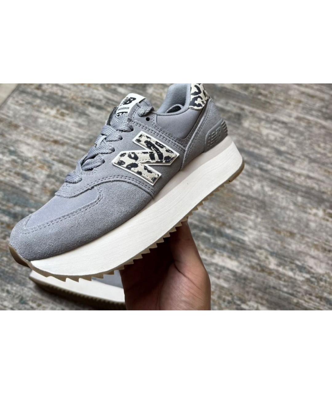 NEW BALANCE Серые замшевые кроссовки, фото 3