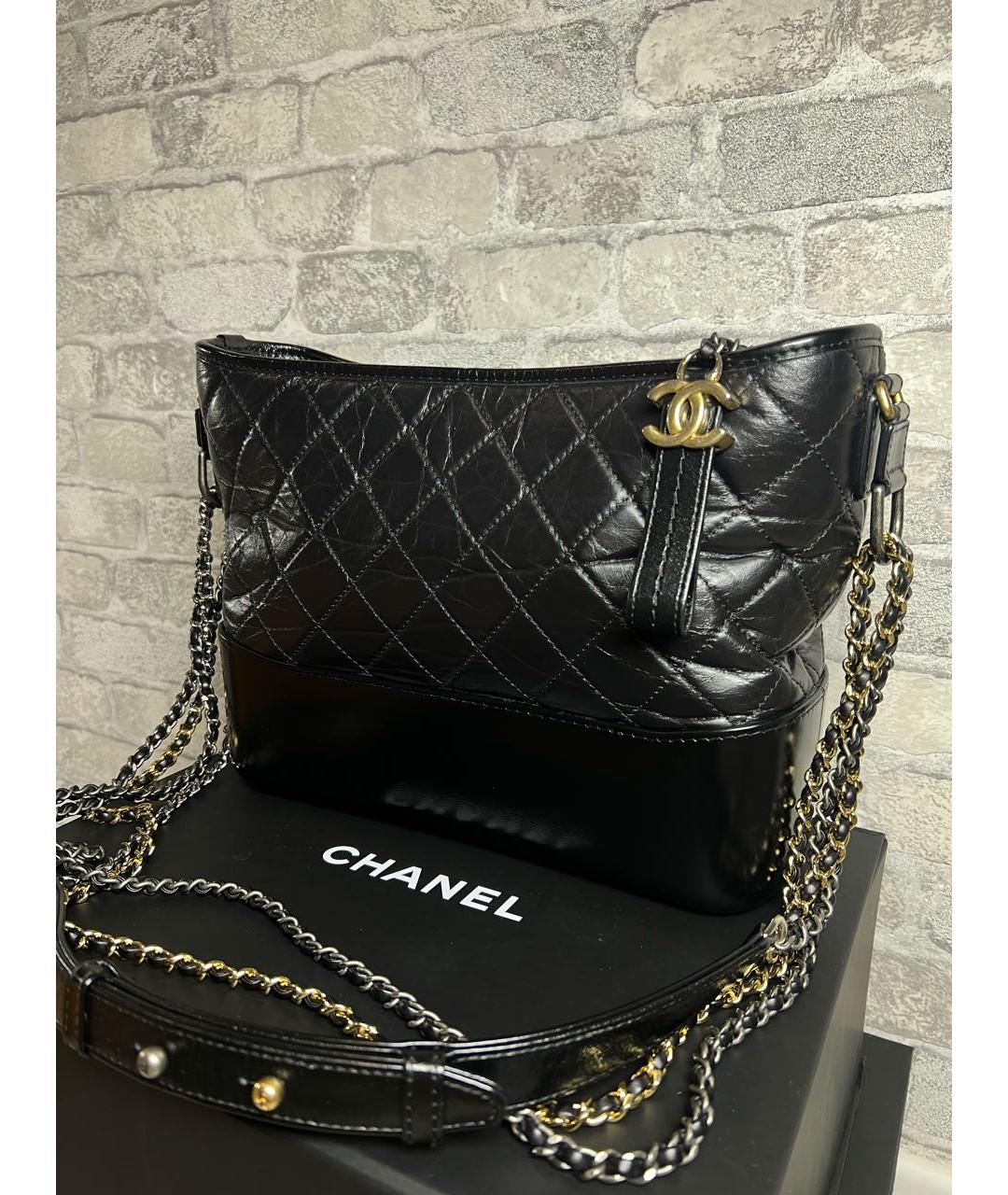 CHANEL Черная кожаная сумка через плечо, фото 2