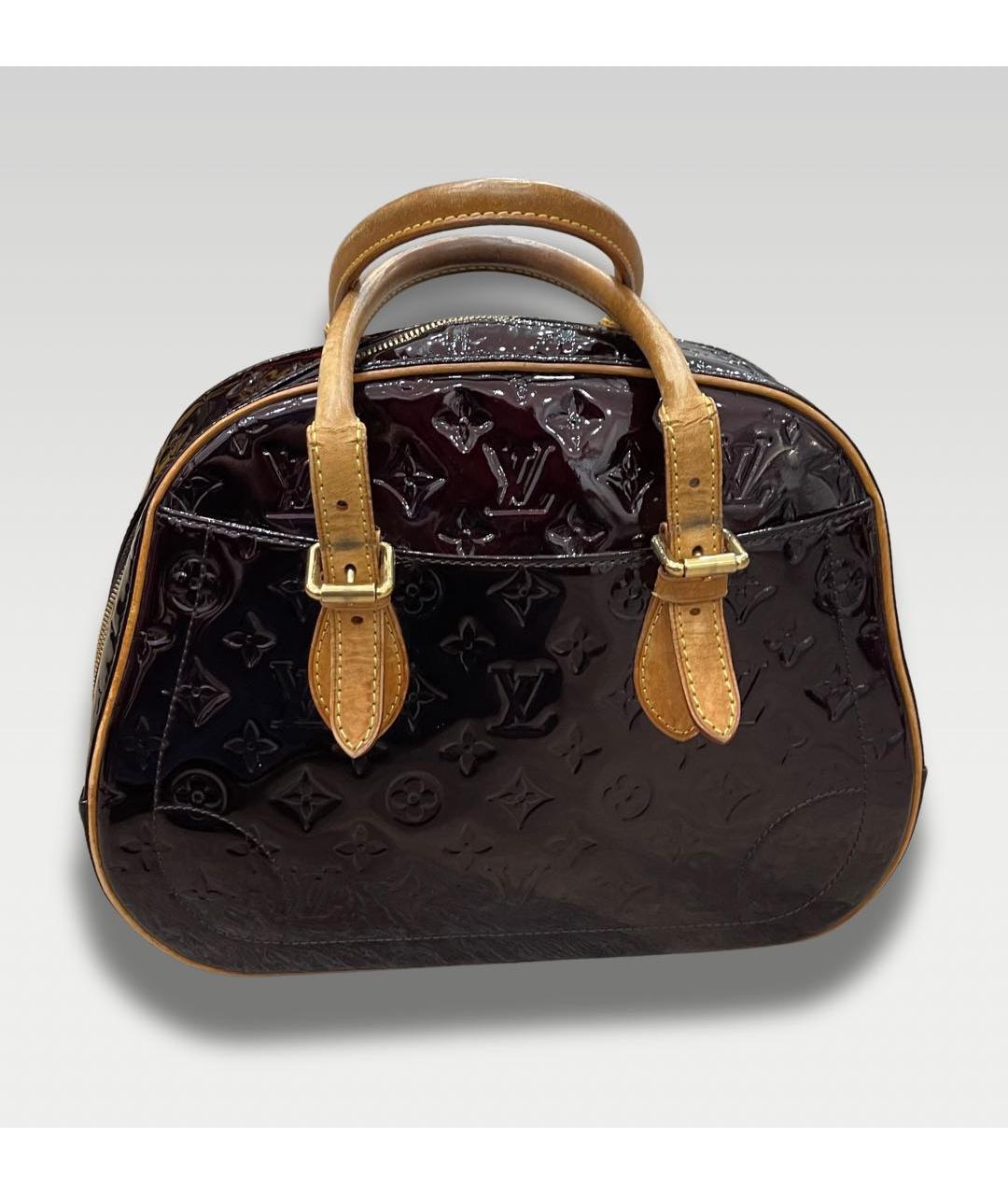 LOUIS VUITTON Коричневая сумка с короткими ручками из лакированной кожи, фото 3