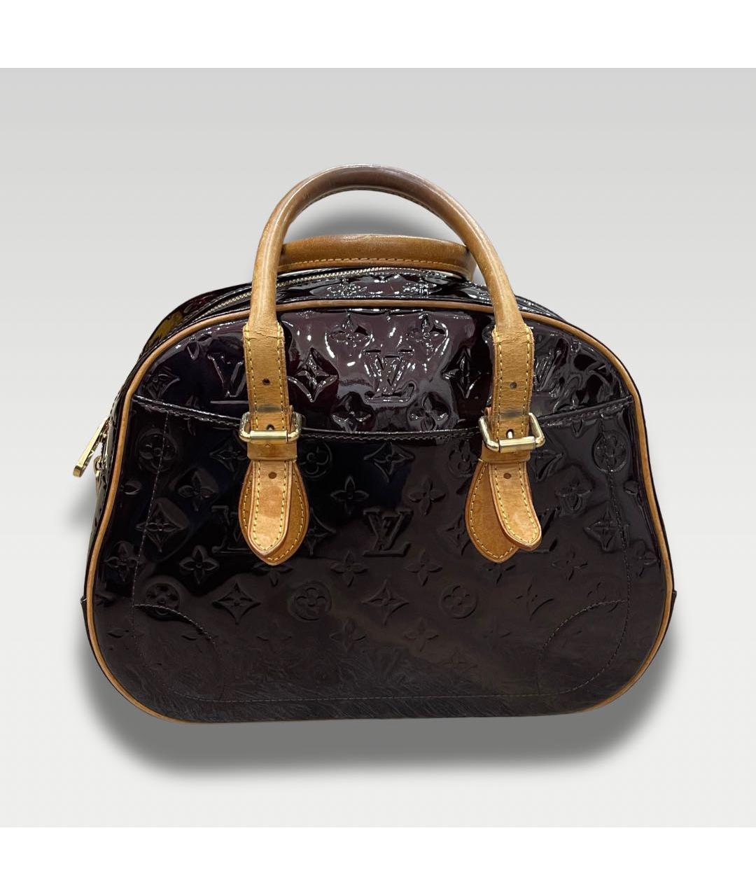 LOUIS VUITTON Коричневая сумка с короткими ручками из лакированной кожи, фото 6
