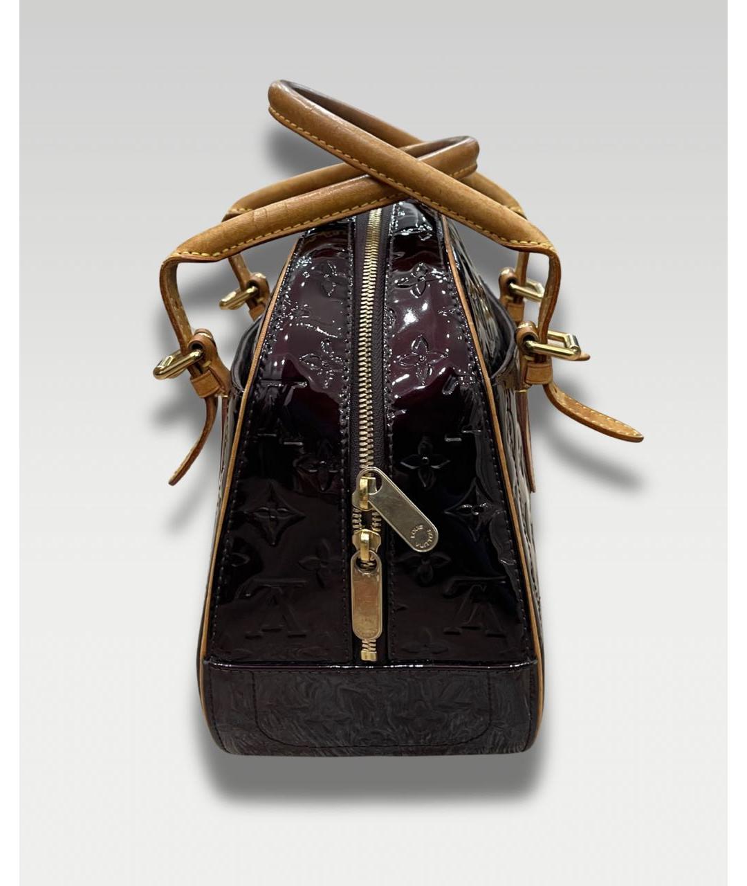 LOUIS VUITTON Коричневая сумка с короткими ручками из лакированной кожи, фото 2