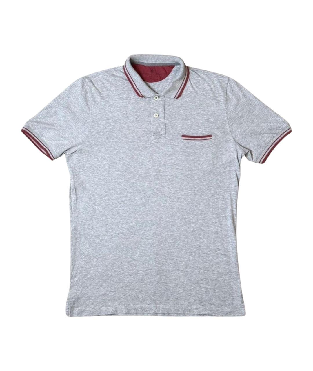 BRUNELLO CUCINELLI Серое хлопковое поло с коротким рукавом, фото 1