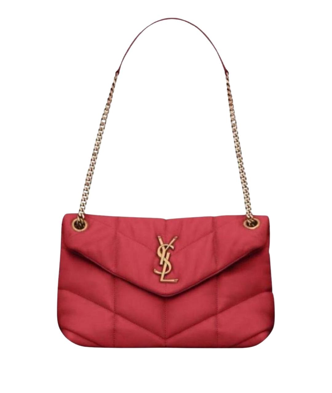 SAINT LAURENT Красная кожаная сумка через плечо, фото 1