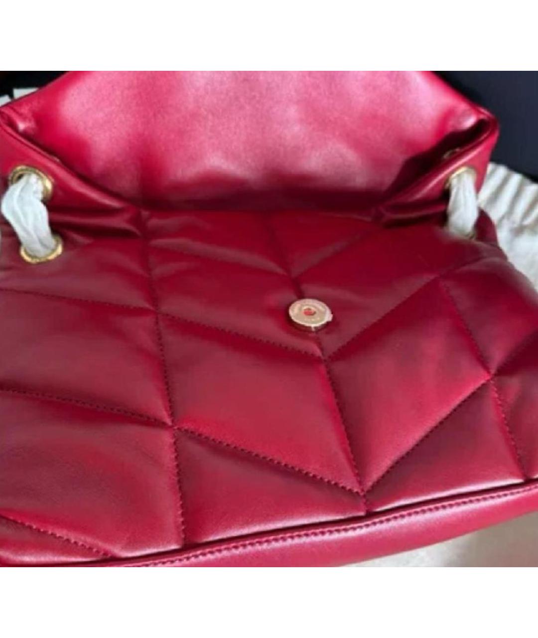 SAINT LAURENT Красная кожаная сумка через плечо, фото 5