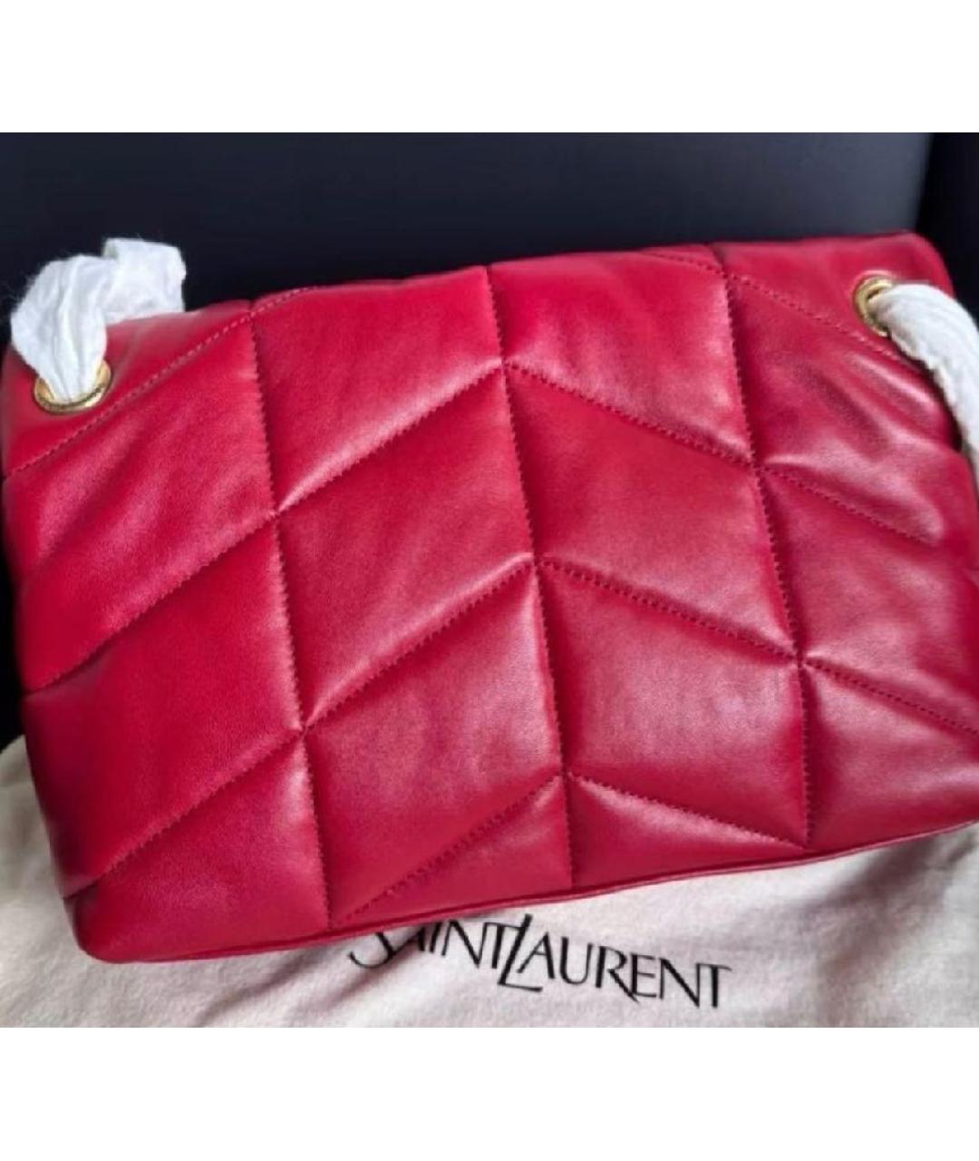 SAINT LAURENT Красная кожаная сумка через плечо, фото 3