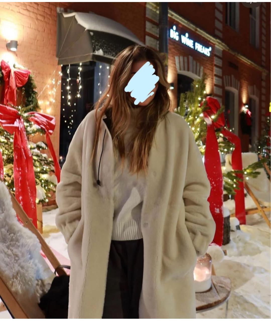 INES & MARECHAL Белая меховая дубленка, фото 5