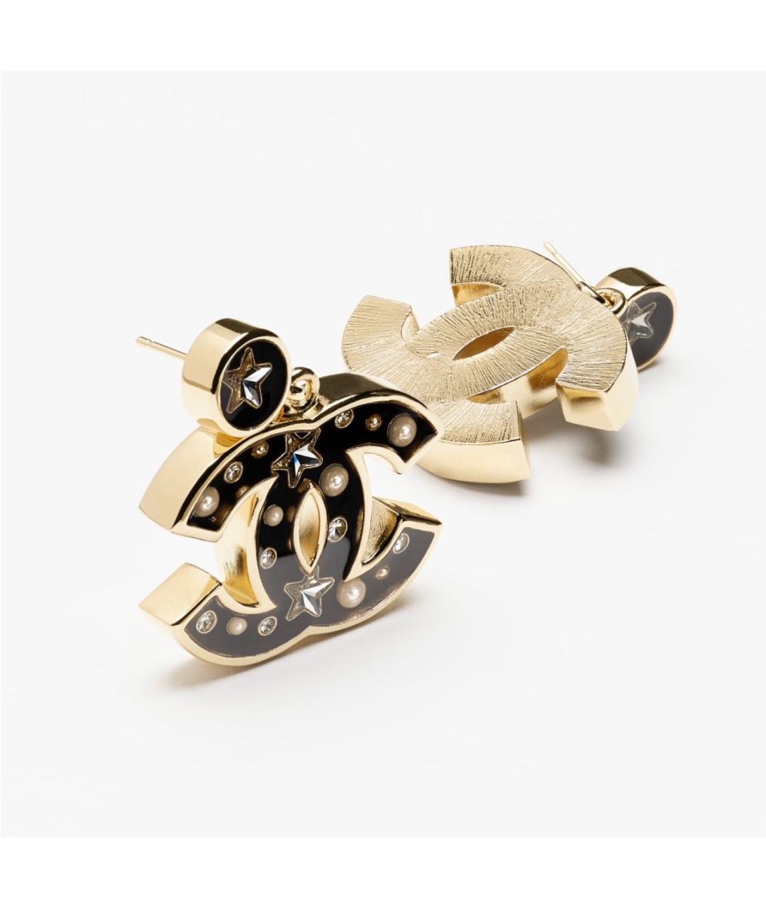 CHANEL Золотые металлические серьги, фото 2