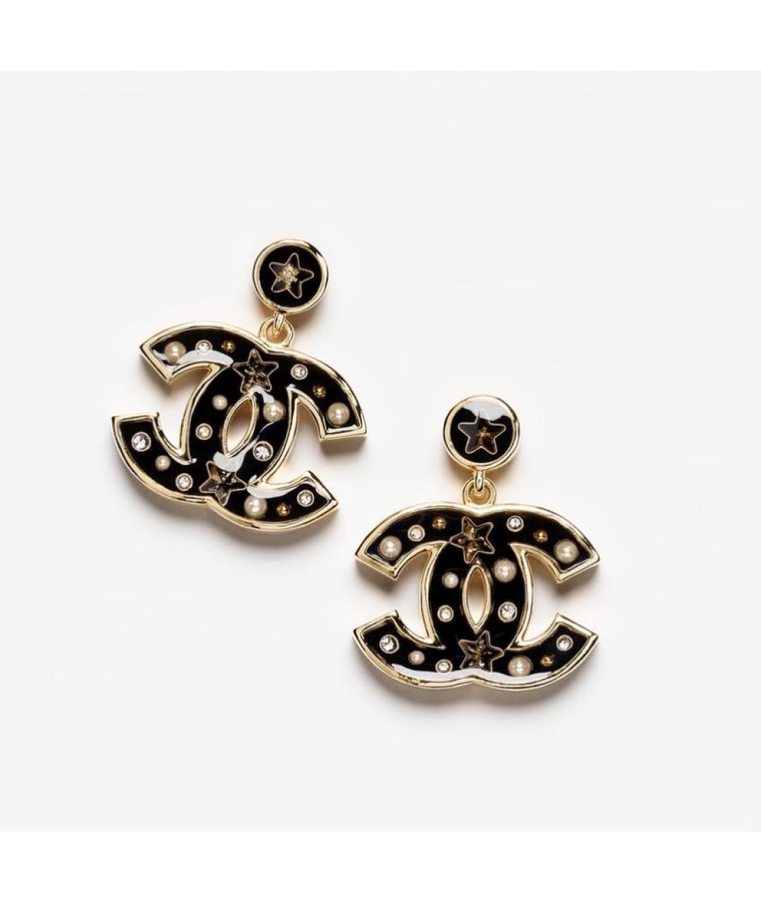 CHANEL Золотые металлические серьги, фото 6