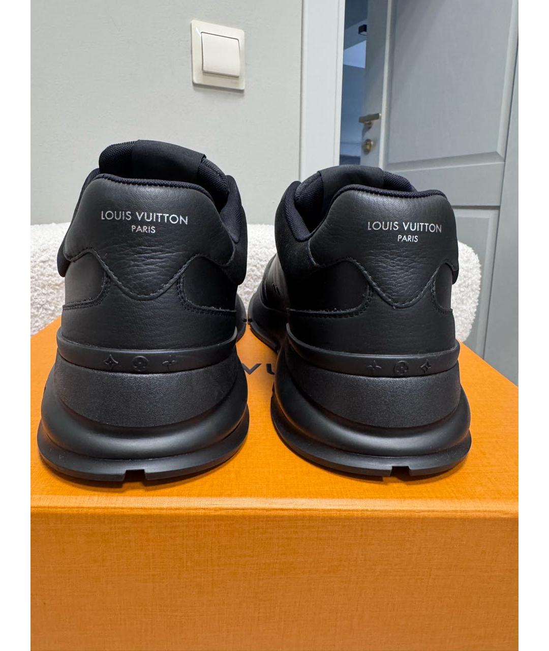 LOUIS VUITTON Черные кожаные низкие кроссовки / кеды, фото 4