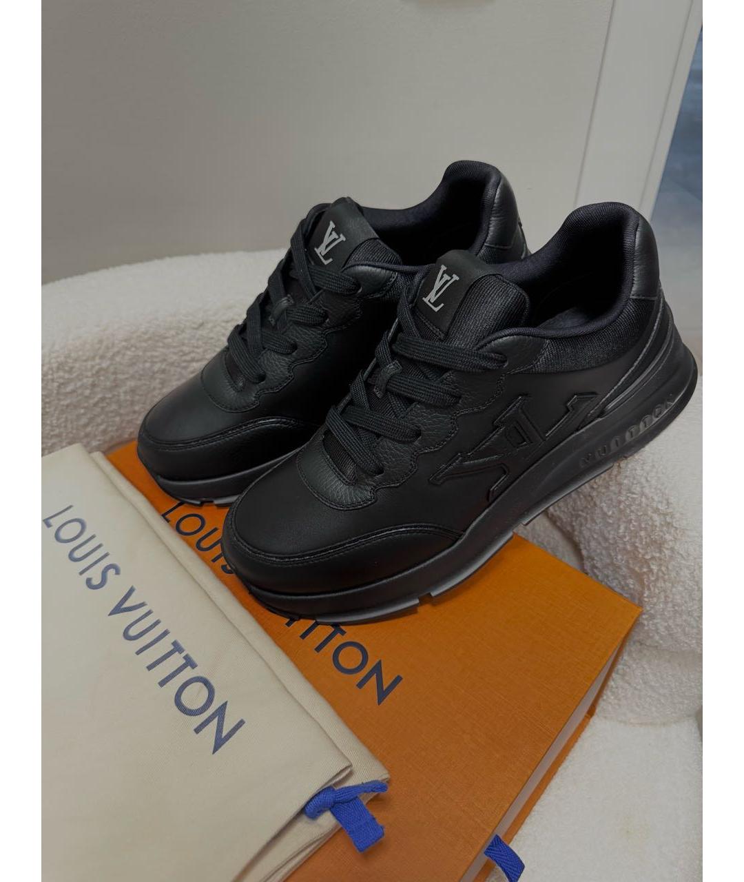 LOUIS VUITTON Черные кожаные низкие кроссовки / кеды, фото 2