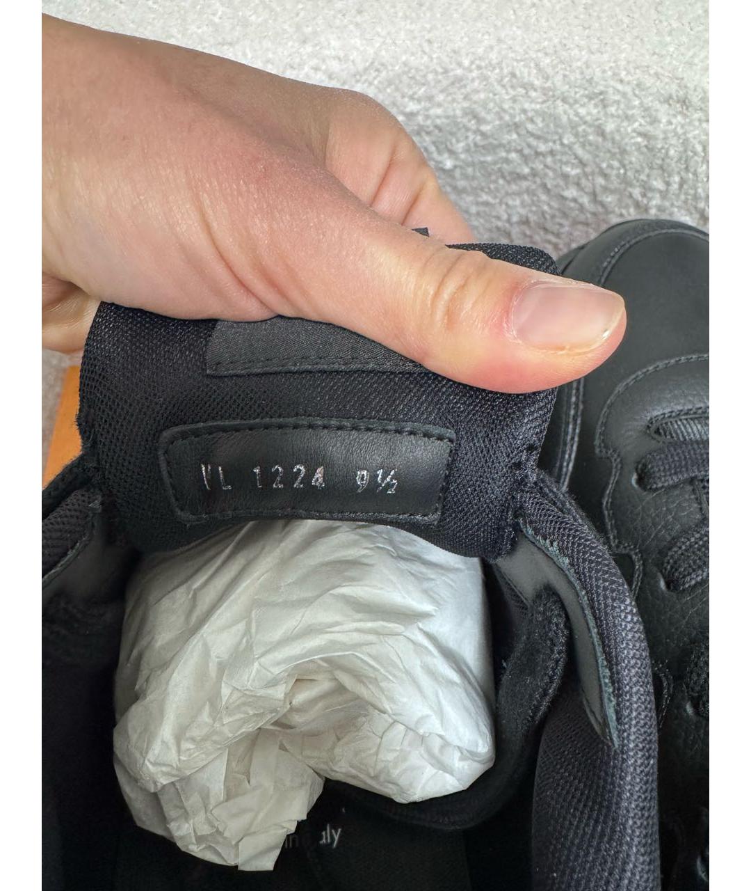 LOUIS VUITTON Черные кожаные низкие кроссовки / кеды, фото 5