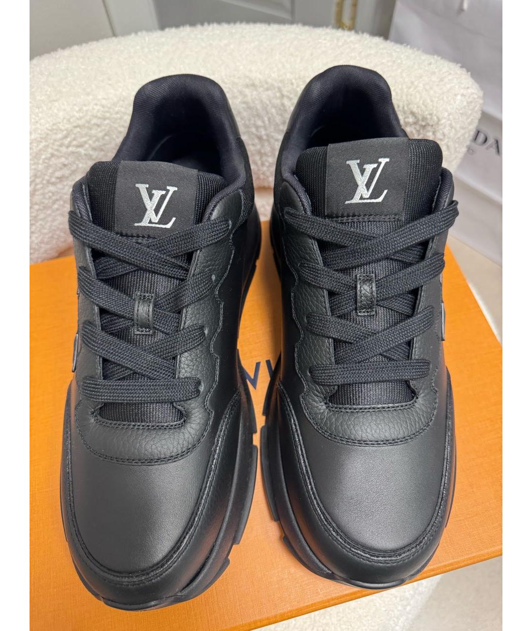 LOUIS VUITTON Черные кожаные низкие кроссовки / кеды, фото 7