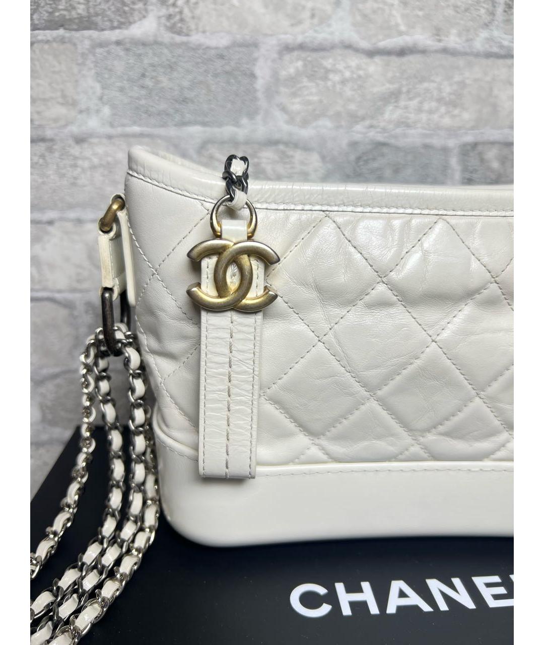 CHANEL Белая кожаная сумка через плечо, фото 3