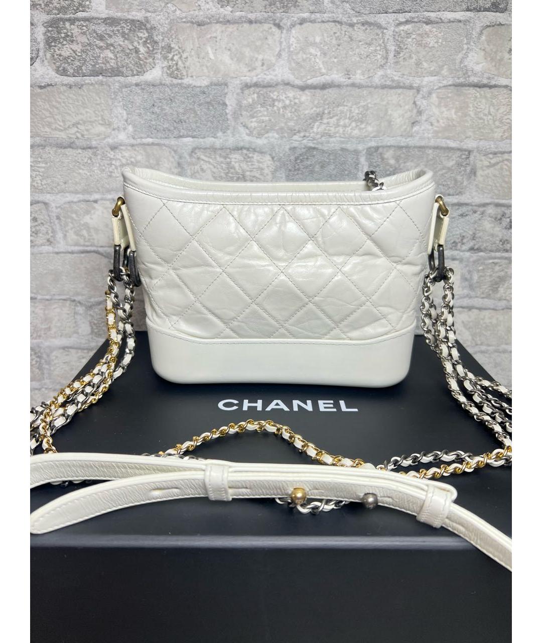 CHANEL Белая кожаная сумка через плечо, фото 4