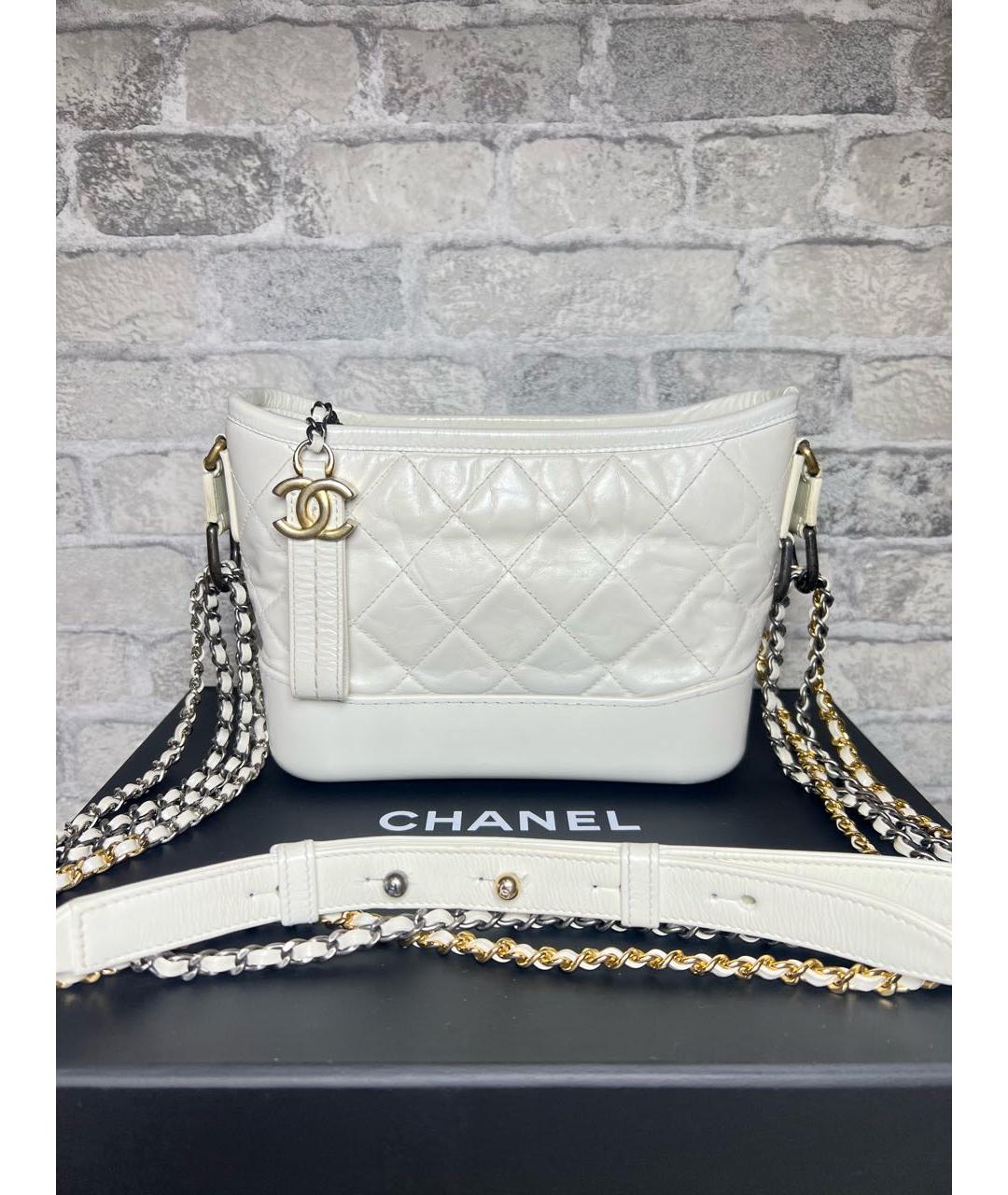CHANEL Белая кожаная сумка через плечо, фото 9