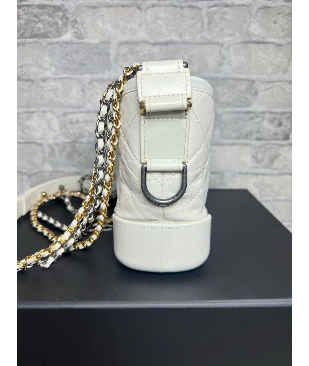 CHANEL Белая кожаная сумка через плечо, фото 5