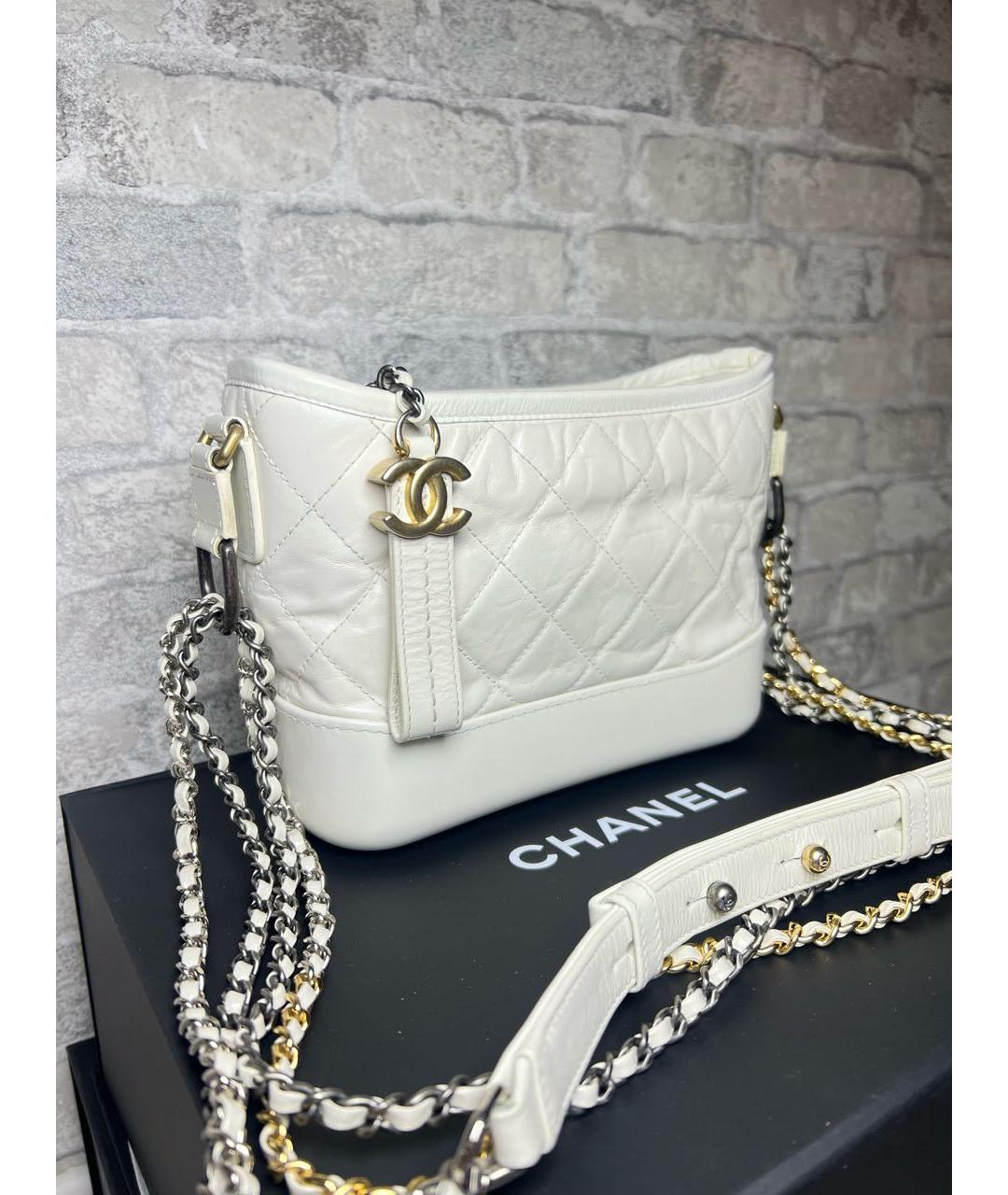 CHANEL Белая кожаная сумка через плечо, фото 2