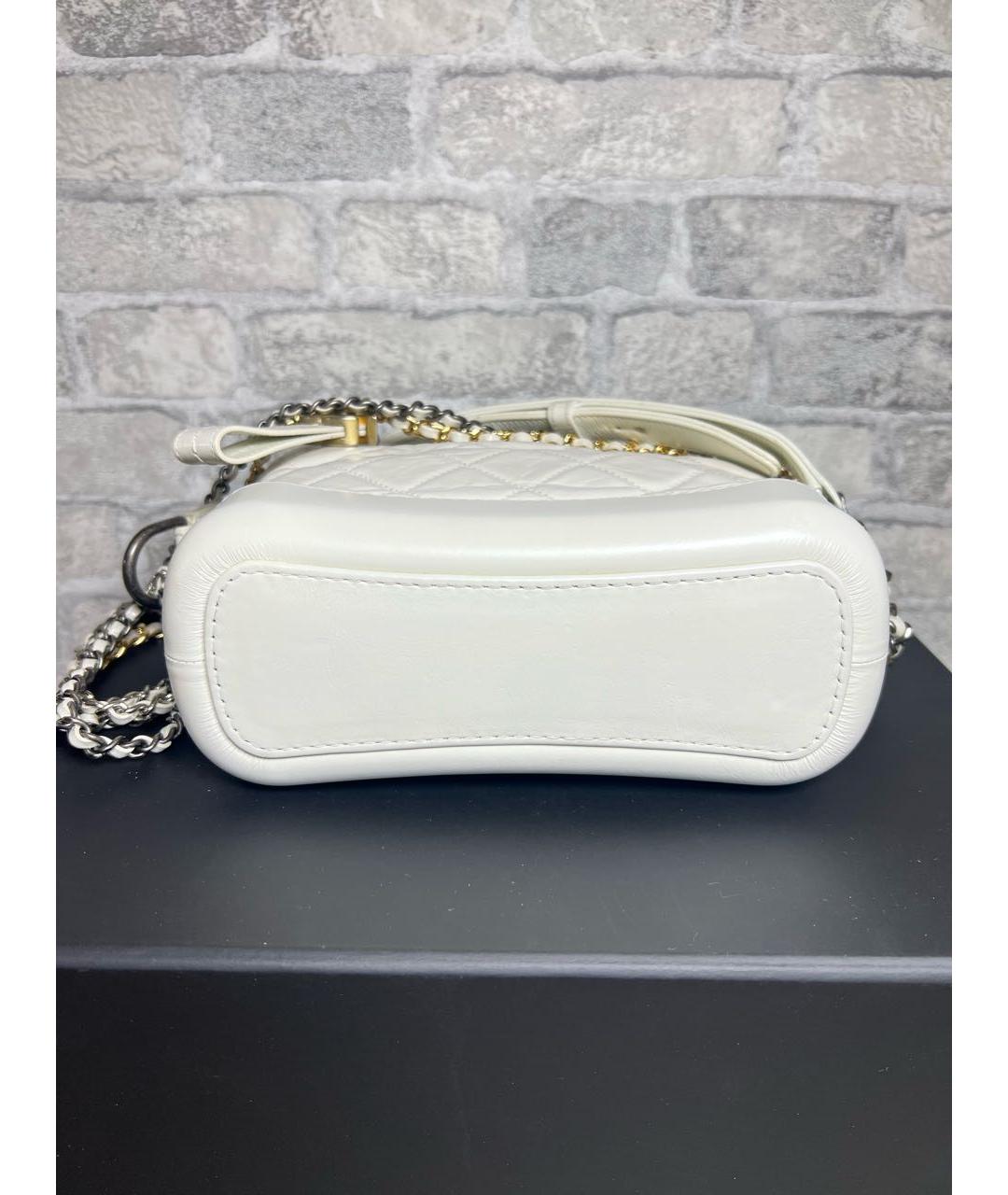 CHANEL Белая кожаная сумка через плечо, фото 6