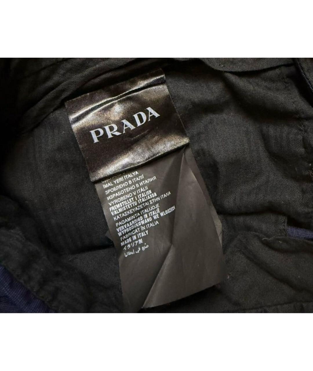 PRADA Синие шерстяные классические брюки, фото 4