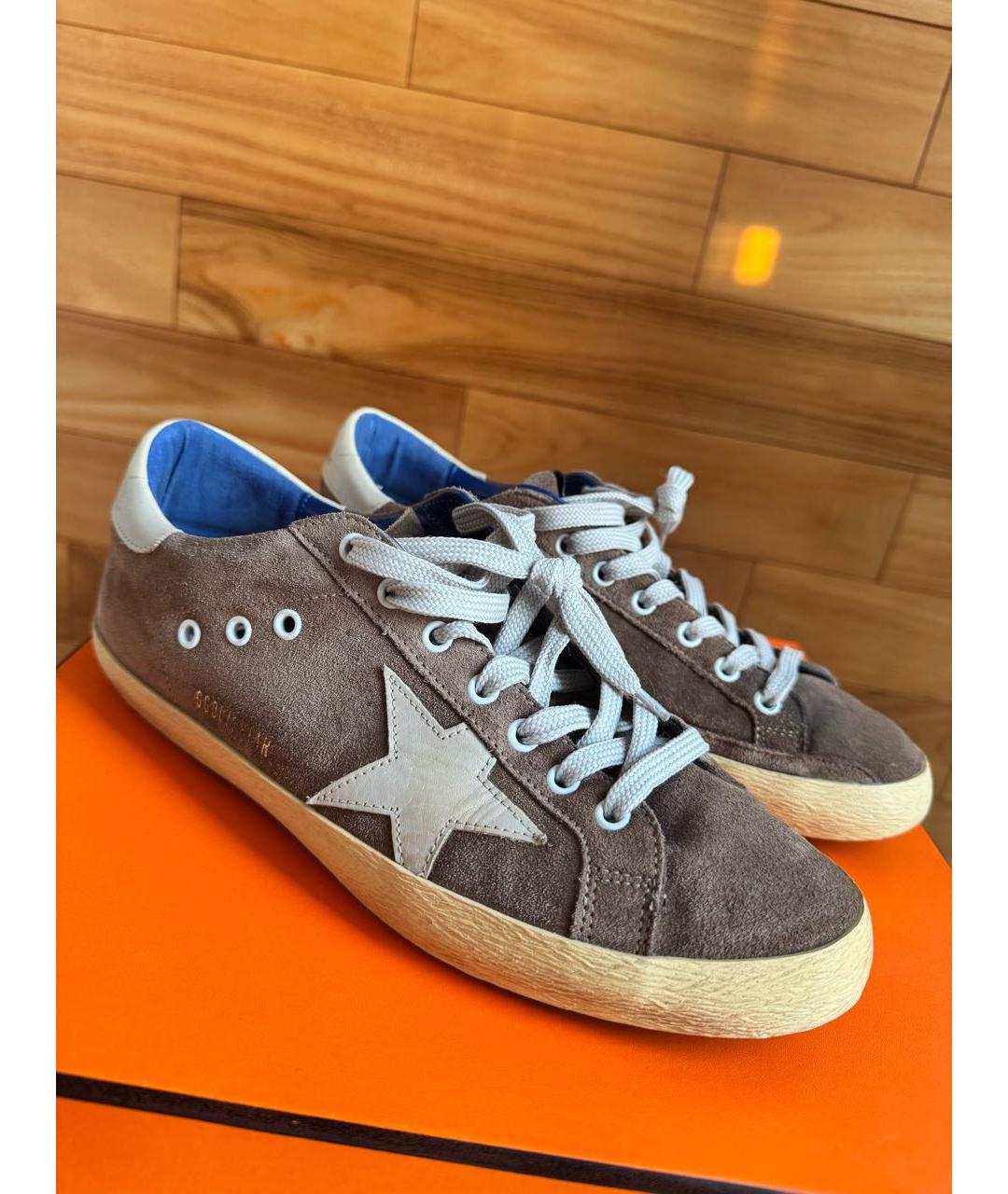 GOLDEN GOOSE DELUXE BRAND Коричневые замшевые низкие кроссовки / кеды, фото 6