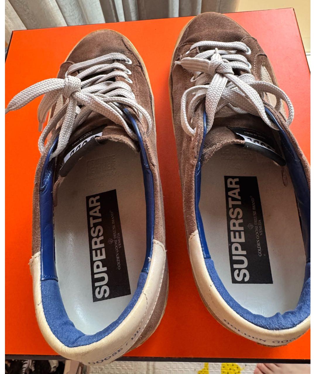 GOLDEN GOOSE DELUXE BRAND Коричневые замшевые низкие кроссовки / кеды, фото 3