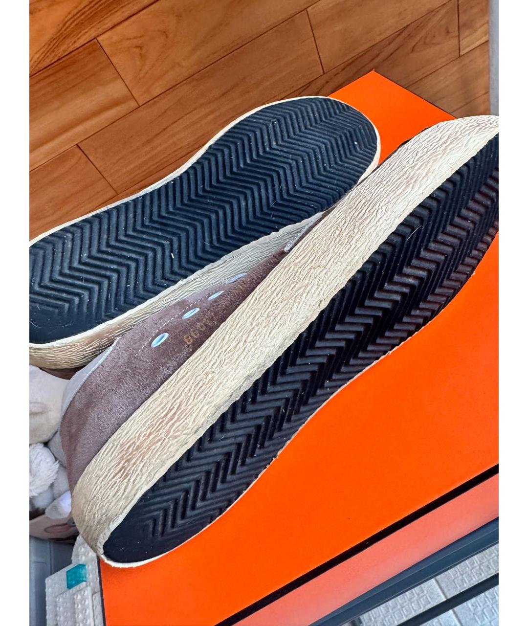 GOLDEN GOOSE DELUXE BRAND Коричневые замшевые низкие кроссовки / кеды, фото 5