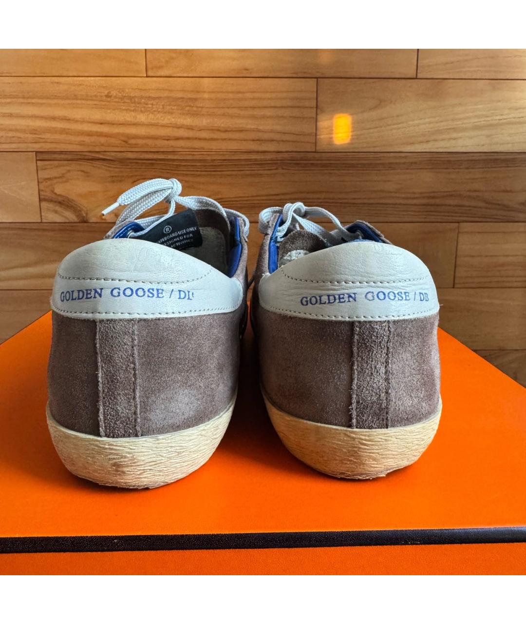 GOLDEN GOOSE DELUXE BRAND Коричневые замшевые низкие кроссовки / кеды, фото 4