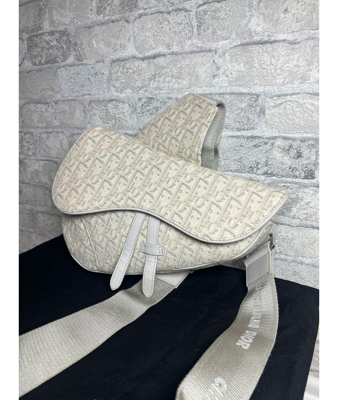 CHRISTIAN DIOR Белая кожаная сумка через плечо, фото 2