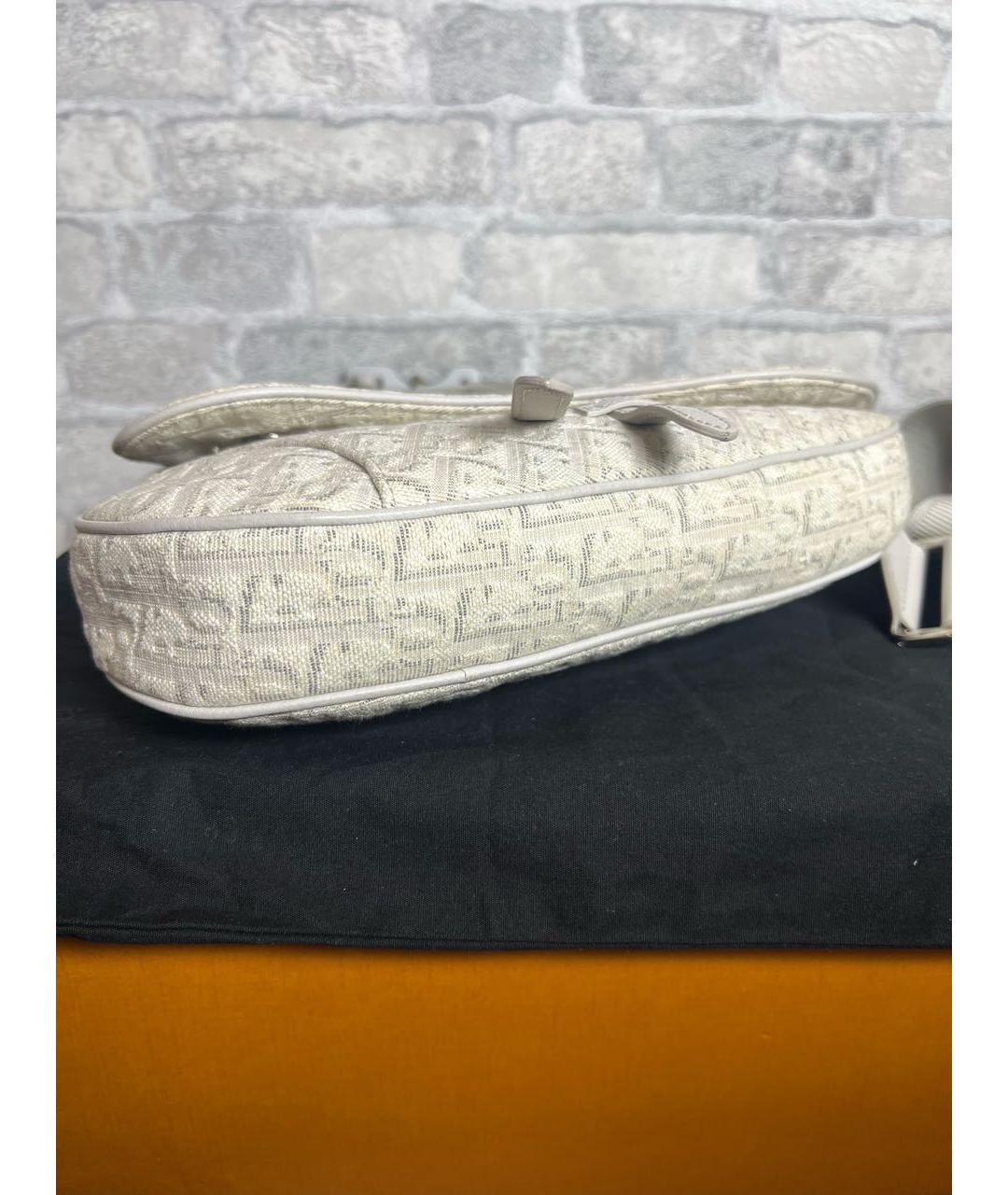 CHRISTIAN DIOR Белая кожаная сумка через плечо, фото 6