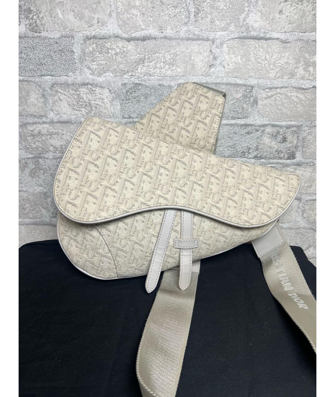 CHRISTIAN DIOR Белая кожаная сумка через плечо, фото 9