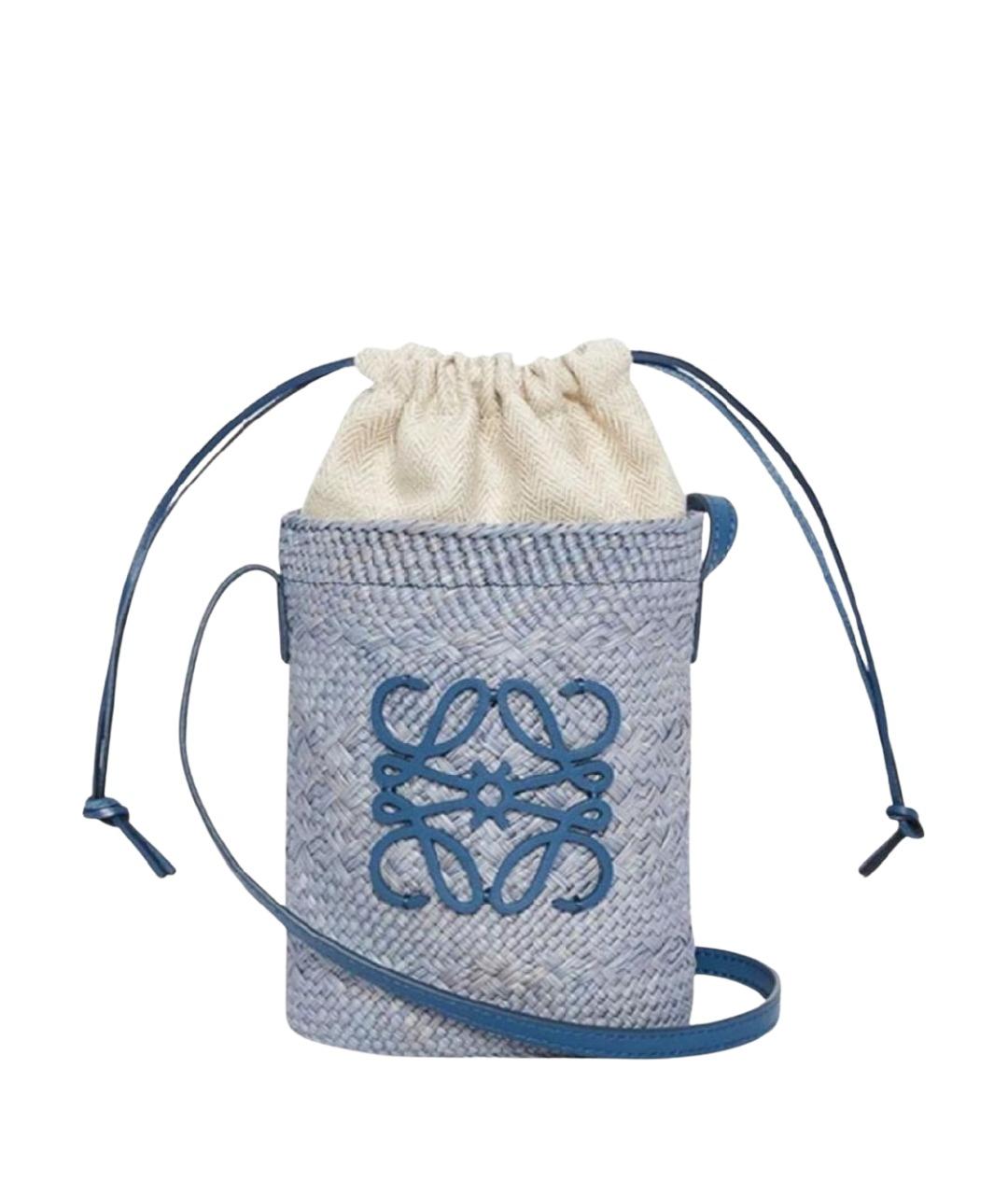 LOEWE Синяя пелетеная пляжная сумка, фото 1