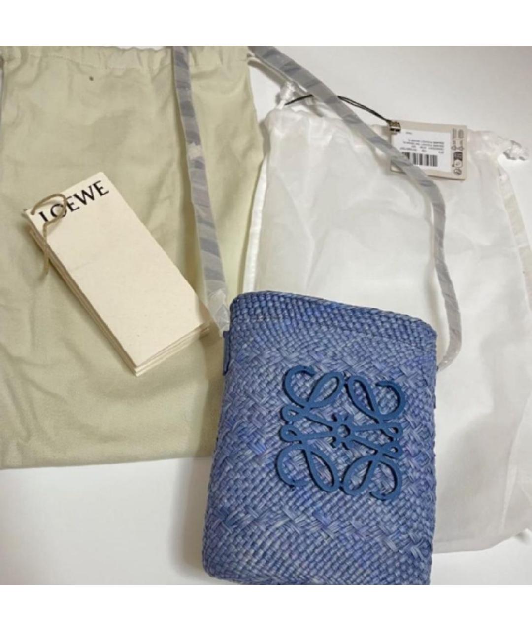 LOEWE Синяя пелетеная пляжная сумка, фото 2