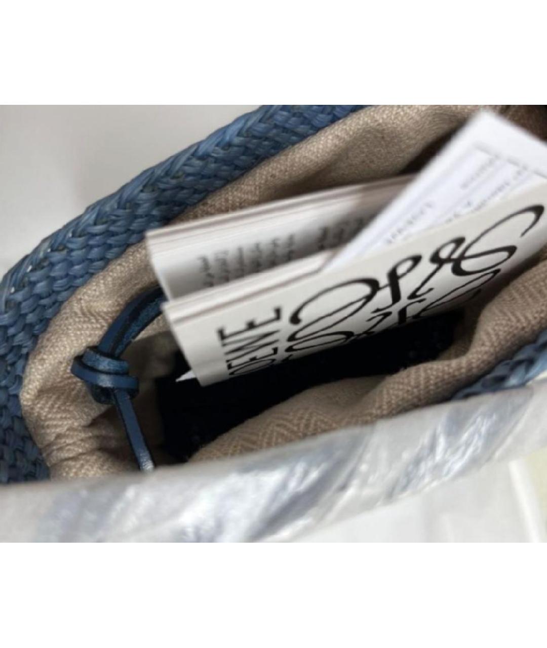 LOEWE Синяя пелетеная пляжная сумка, фото 3