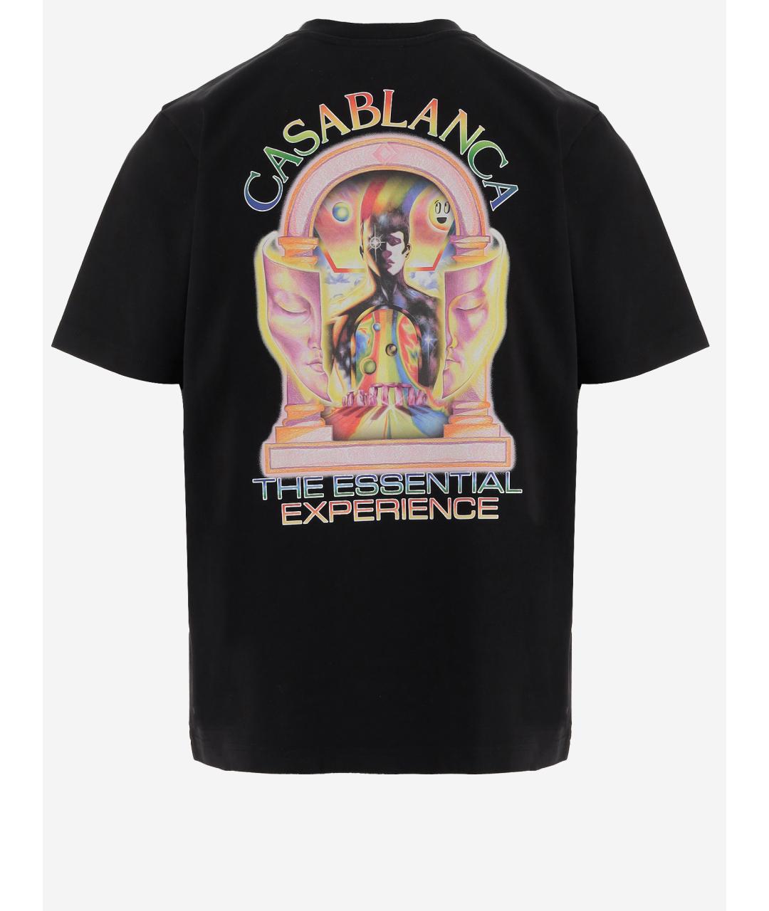 CASABLANCA Черная хлопковая футболка, фото 2