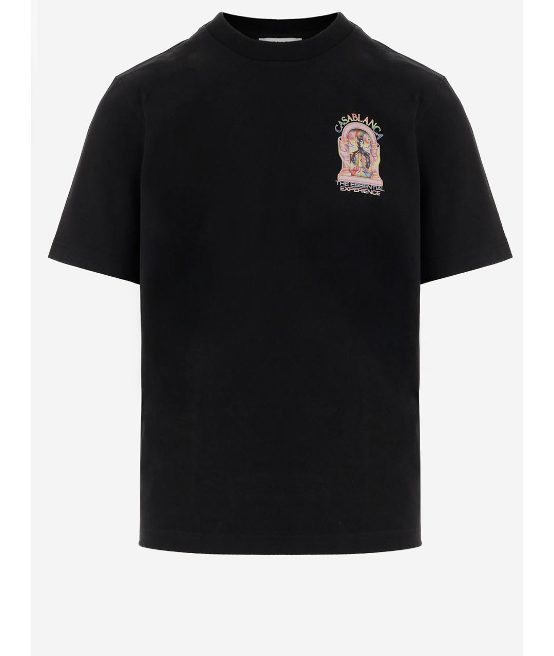 CASABLANCA Черная хлопковая футболка, фото 1