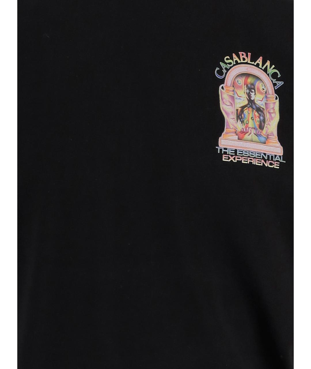CASABLANCA Черная хлопковая футболка, фото 3
