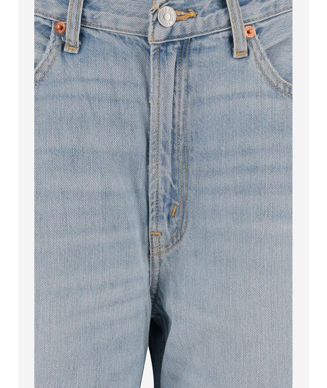 RE/DONE Синие хлопковые прямые джинсы, фото 3