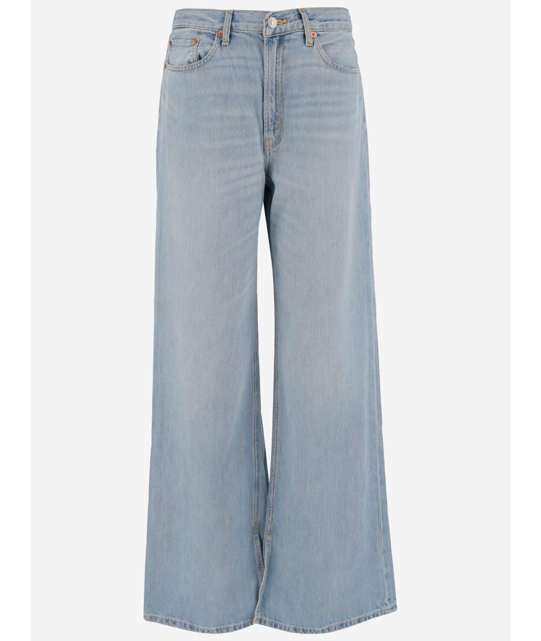 RE/DONE Синие хлопковые прямые джинсы, фото 4