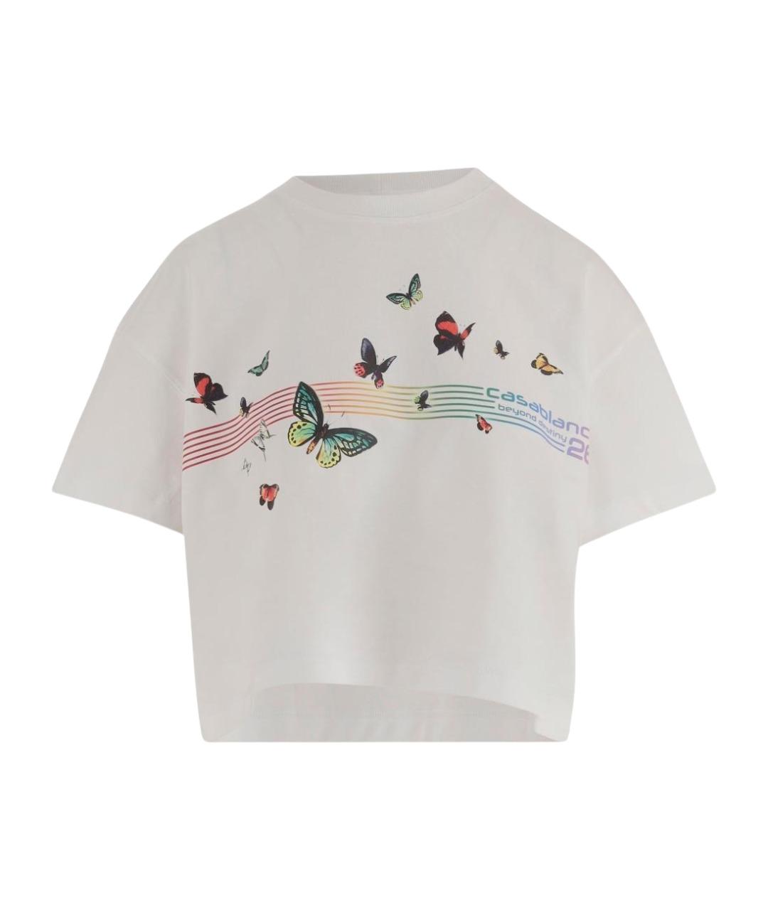 CASABLANCA Белая хлопковая футболка, фото 1