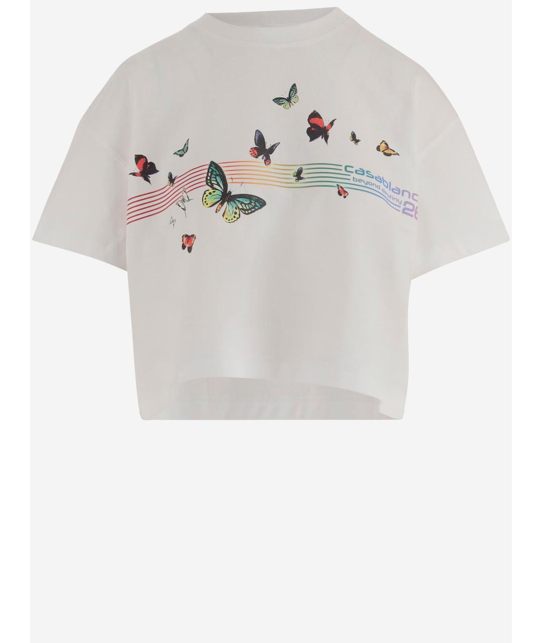 CASABLANCA Белая хлопковая футболка, фото 4