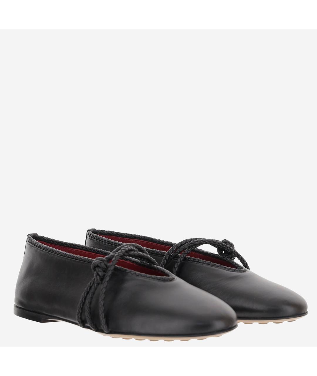 BOTTEGA VENETA Черные кожаные балетки, фото 2