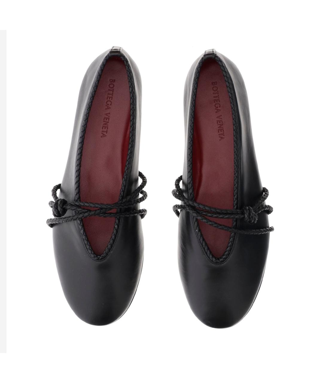 BOTTEGA VENETA Черные кожаные балетки, фото 4