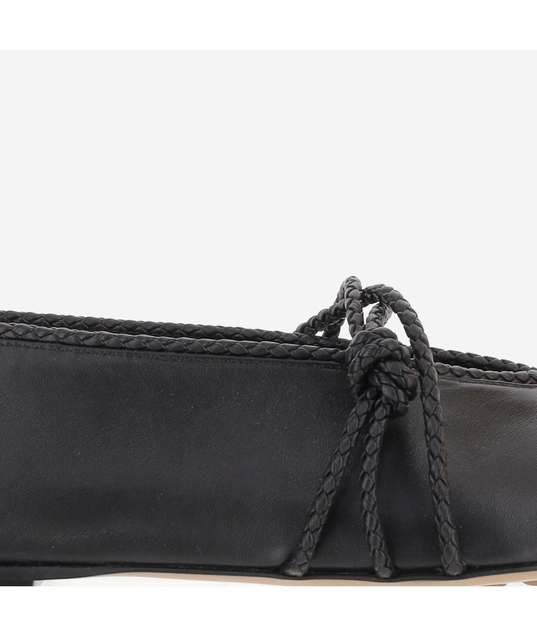 BOTTEGA VENETA Черные кожаные балетки, фото 5